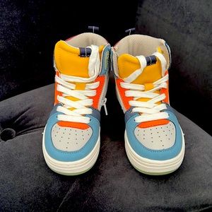 New Zara Kids Multicolor High Top Sneakers.  Kids Size 12/EU 29